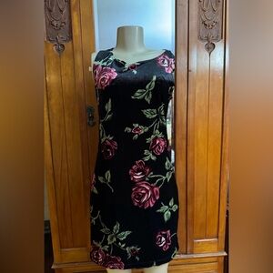 Vintage 90s Velvet Floral Dress by Jumping Joy